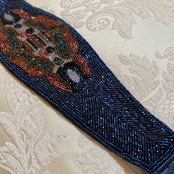 Vintage Leather and beaded belt - Picture 6 of 7
